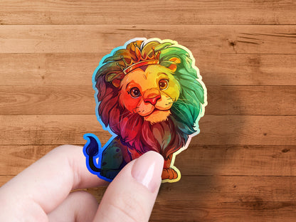 Rainbow Lion King Sticker with Crown product type