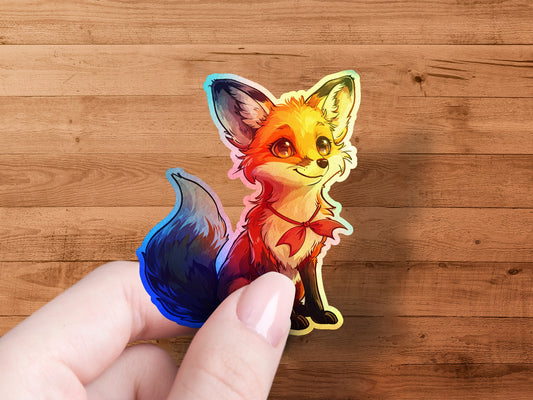 Cute Colorful Fox Cartoon Design Sticker product type