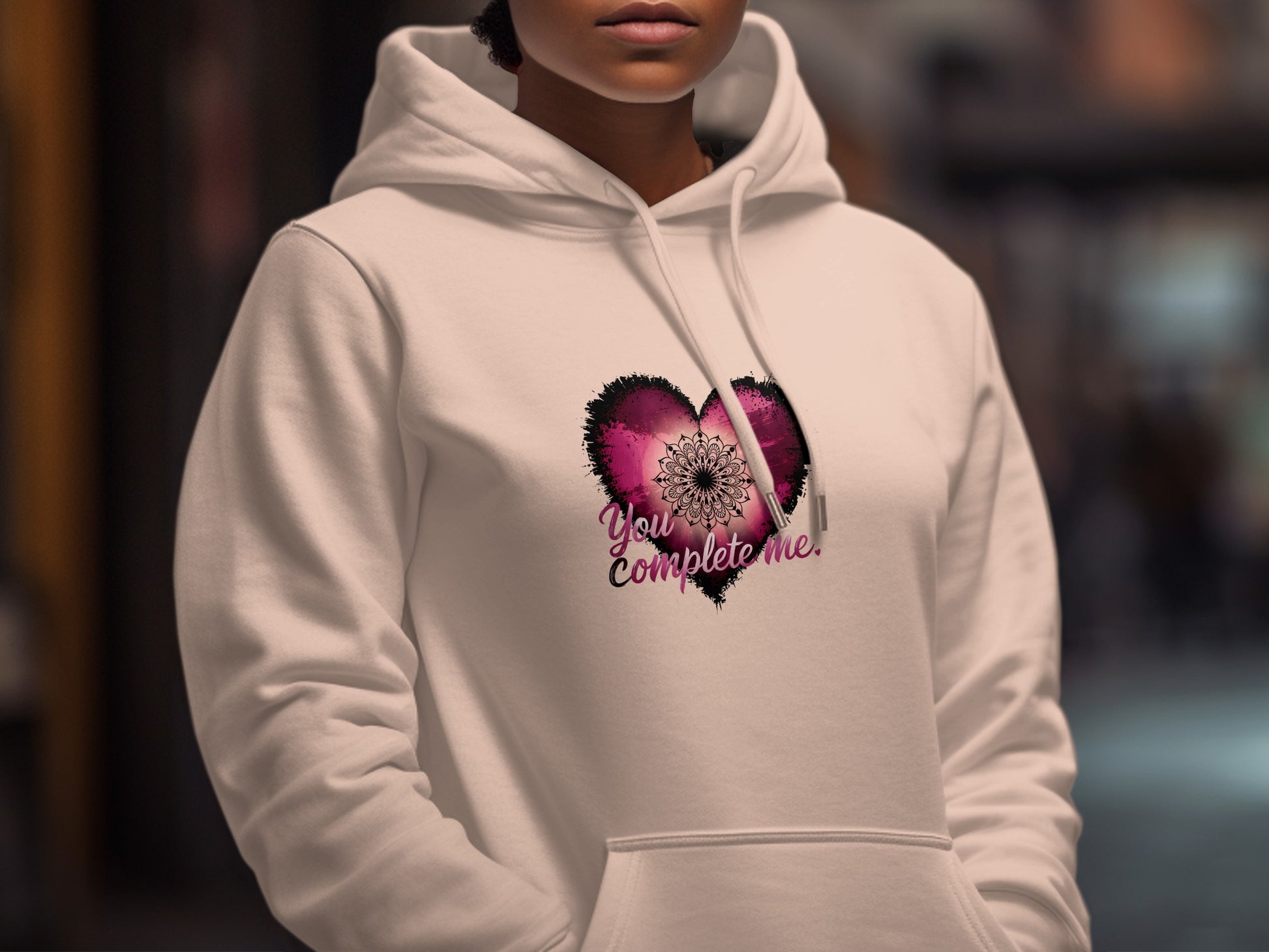 You Complete Me Heart Design White Hoodie product