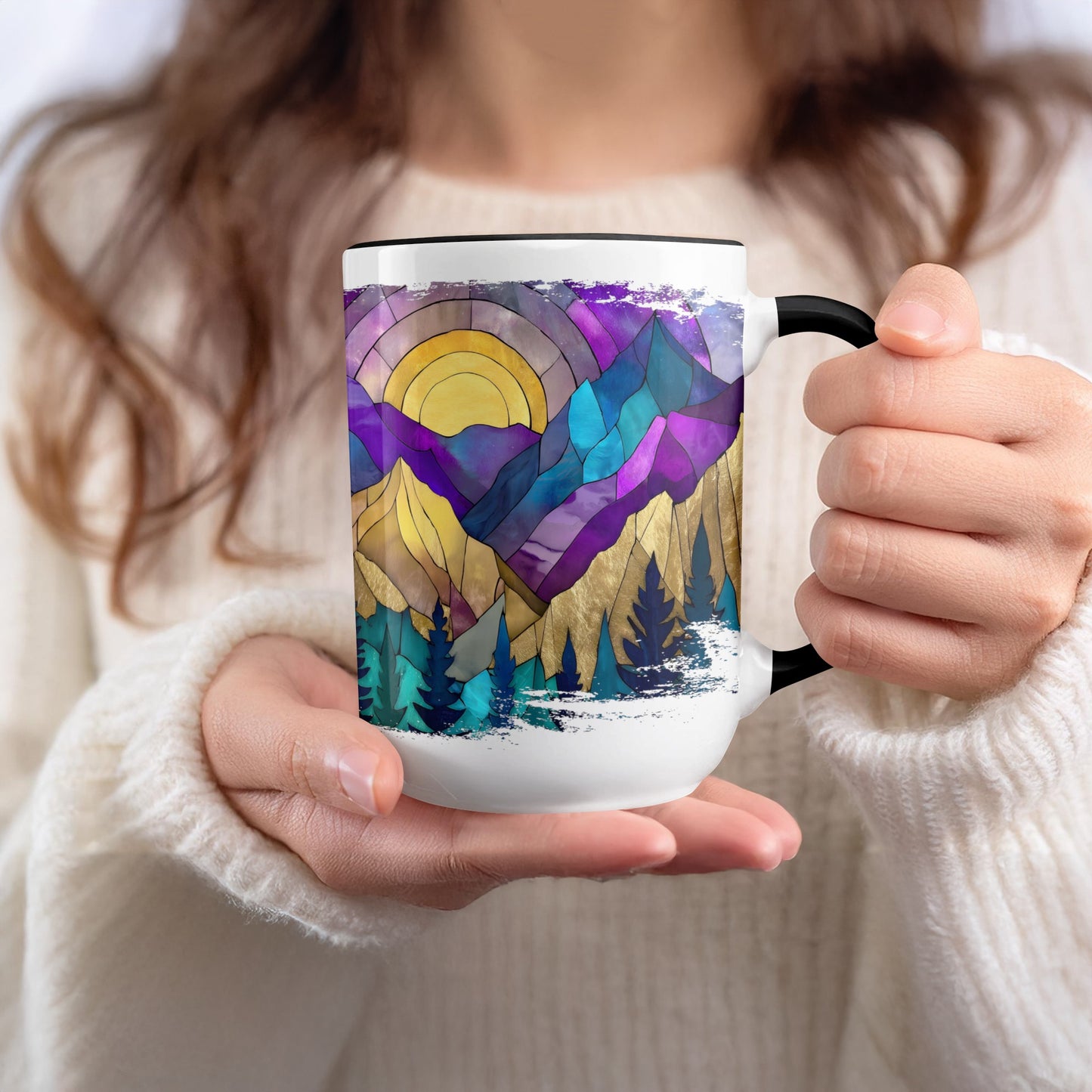 Colorful Abstract Mountain Scene Art Mug product
