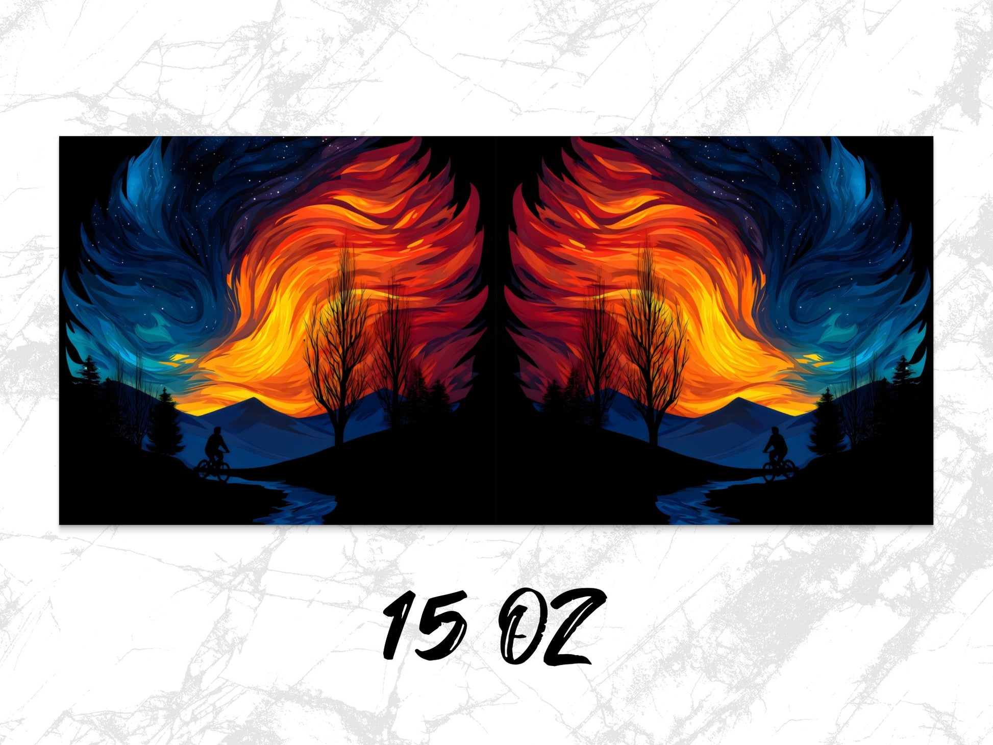 Abstract Tree Art Print, Colorful Nature Wall Decor, Dual Canvas Painting, Vibrant Landscape Home Decoration, 15 OZ