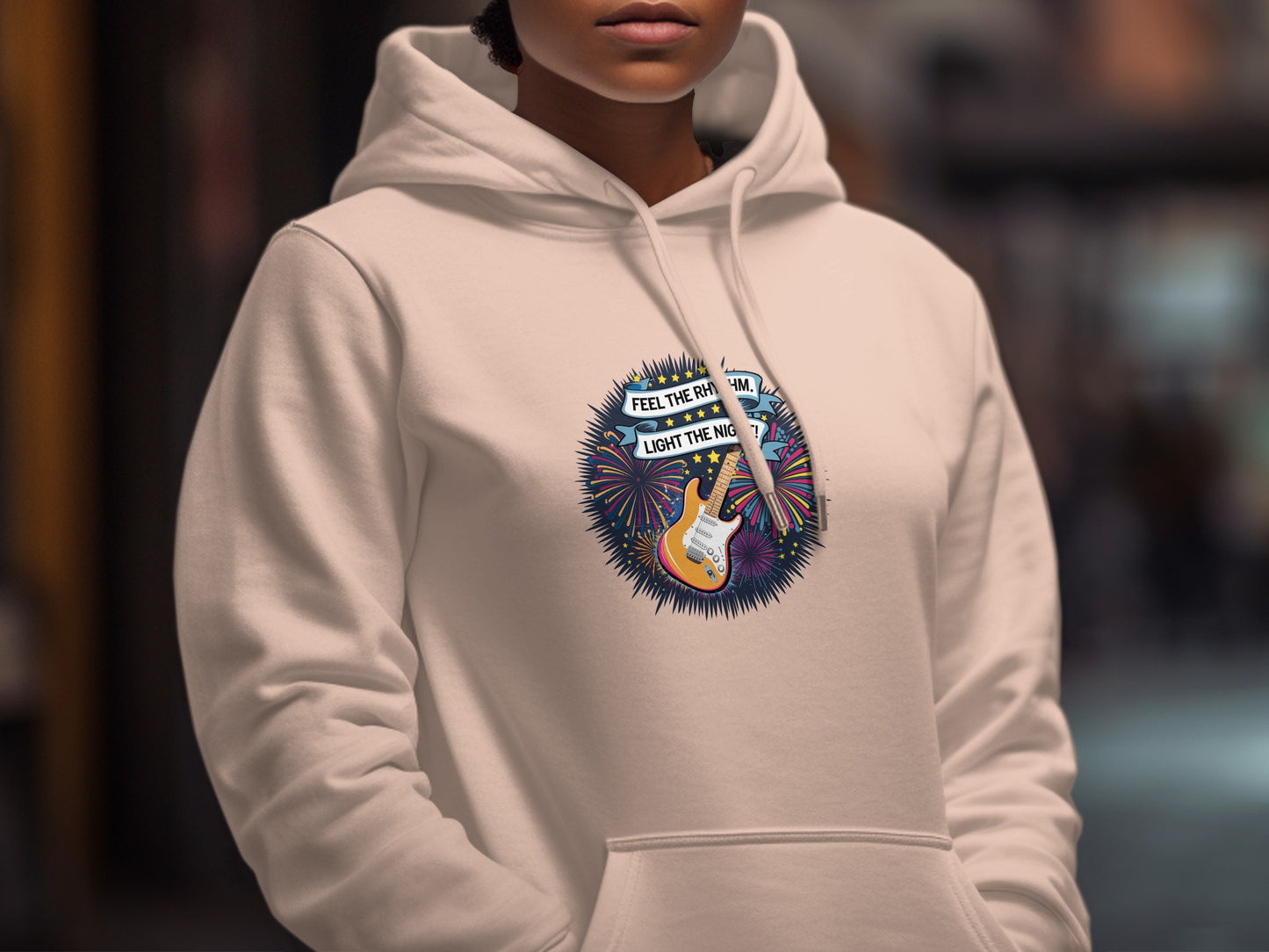 Feel the Music Light the Night Guitar Hoodie product