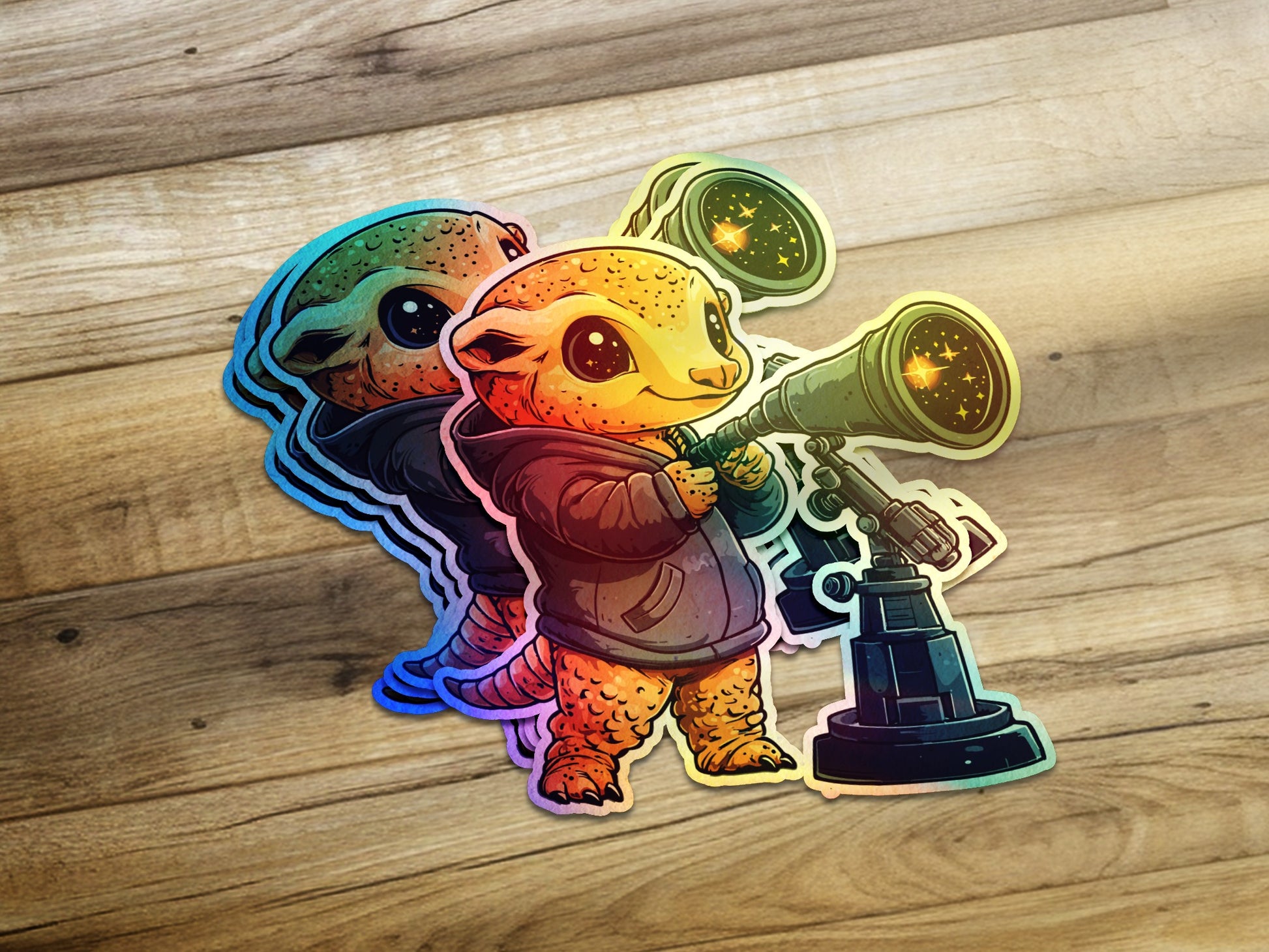 Adorable Astronomer Meerkat Die Cut Vinyl Sticker product