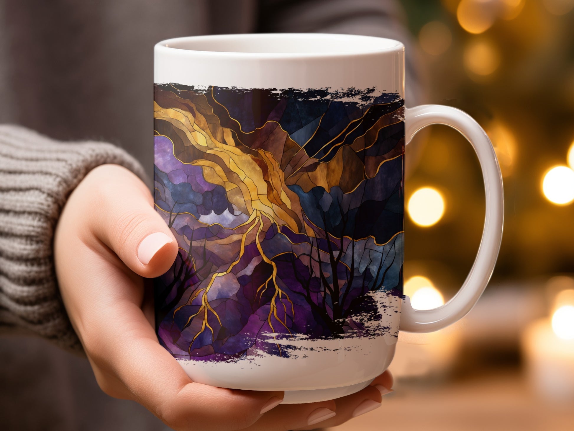 Vibrant Abstract Stormy Night Design Mug product