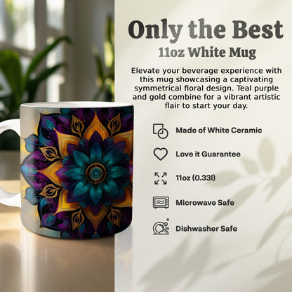 Only the Best 11oz White Mug Floral Design product type