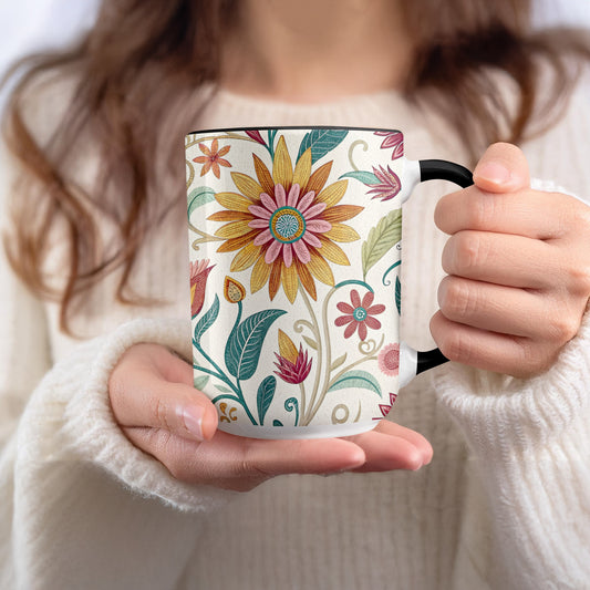 Floral Sunflower Design Coffee Mug Product