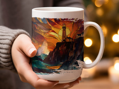 Scenic Lighthouse Sunset Design Coffee Mug product