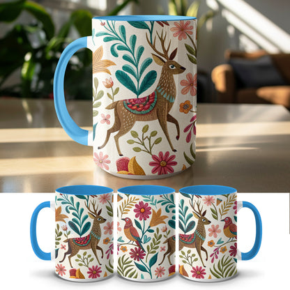 Colorful Floral and Animal Design Mug product