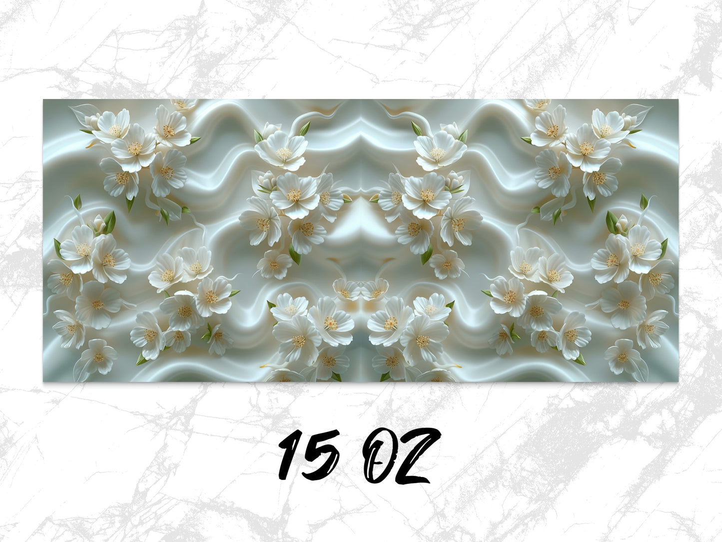 Elegant Floral Art Print, White Blossoms Design, Modern Wall Decor, Digital Download 15 02