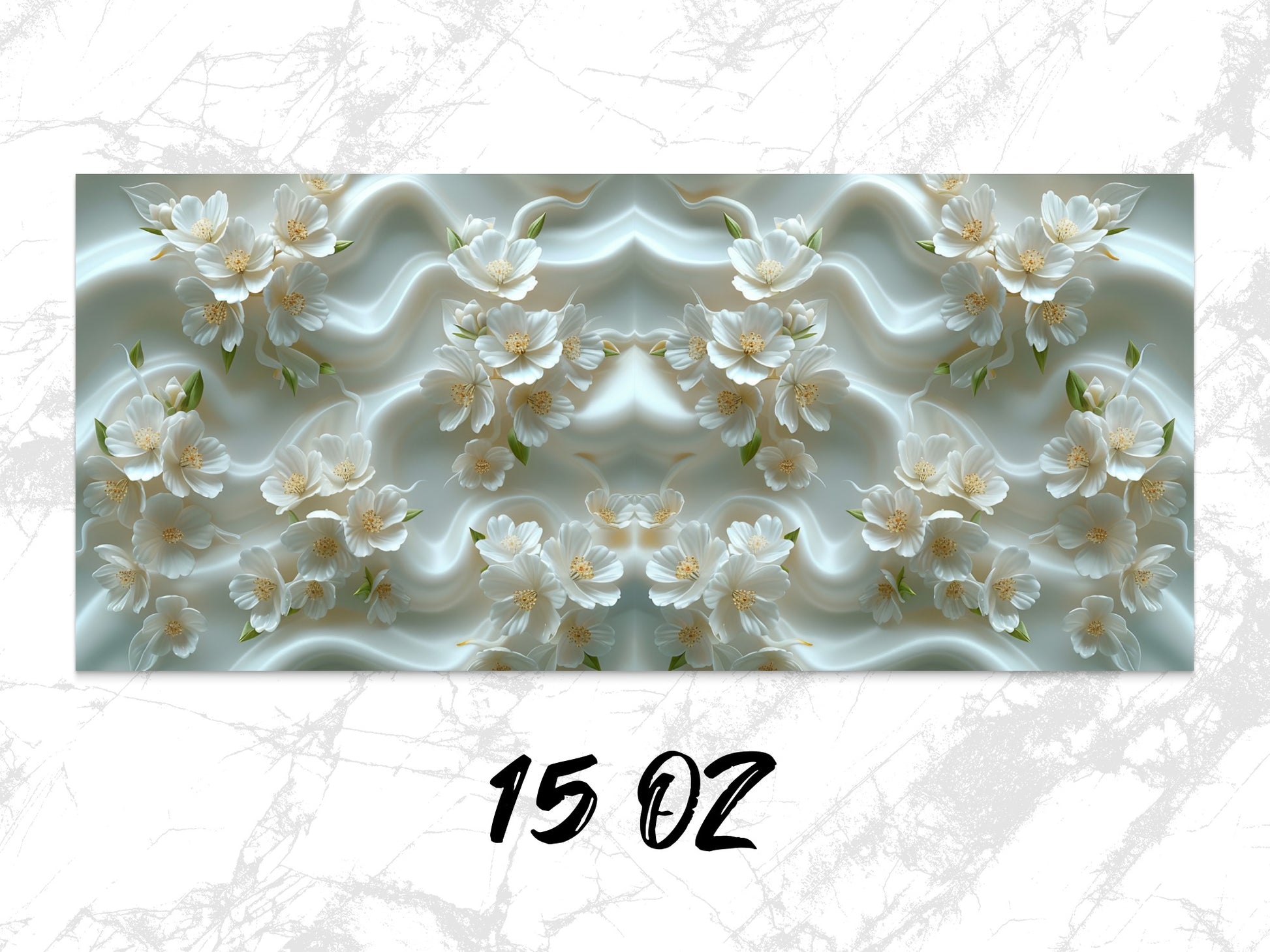 Elegant Floral Art Print, White Blossoms Design, Modern Wall Decor, Digital Download 15 02