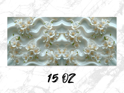 Elegant Floral Art Print, White Blossoms Design, Modern Wall Decor, Digital Download 15 02