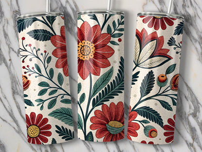 Colorful Floral Patterned Tumbler Cup Drinkware product