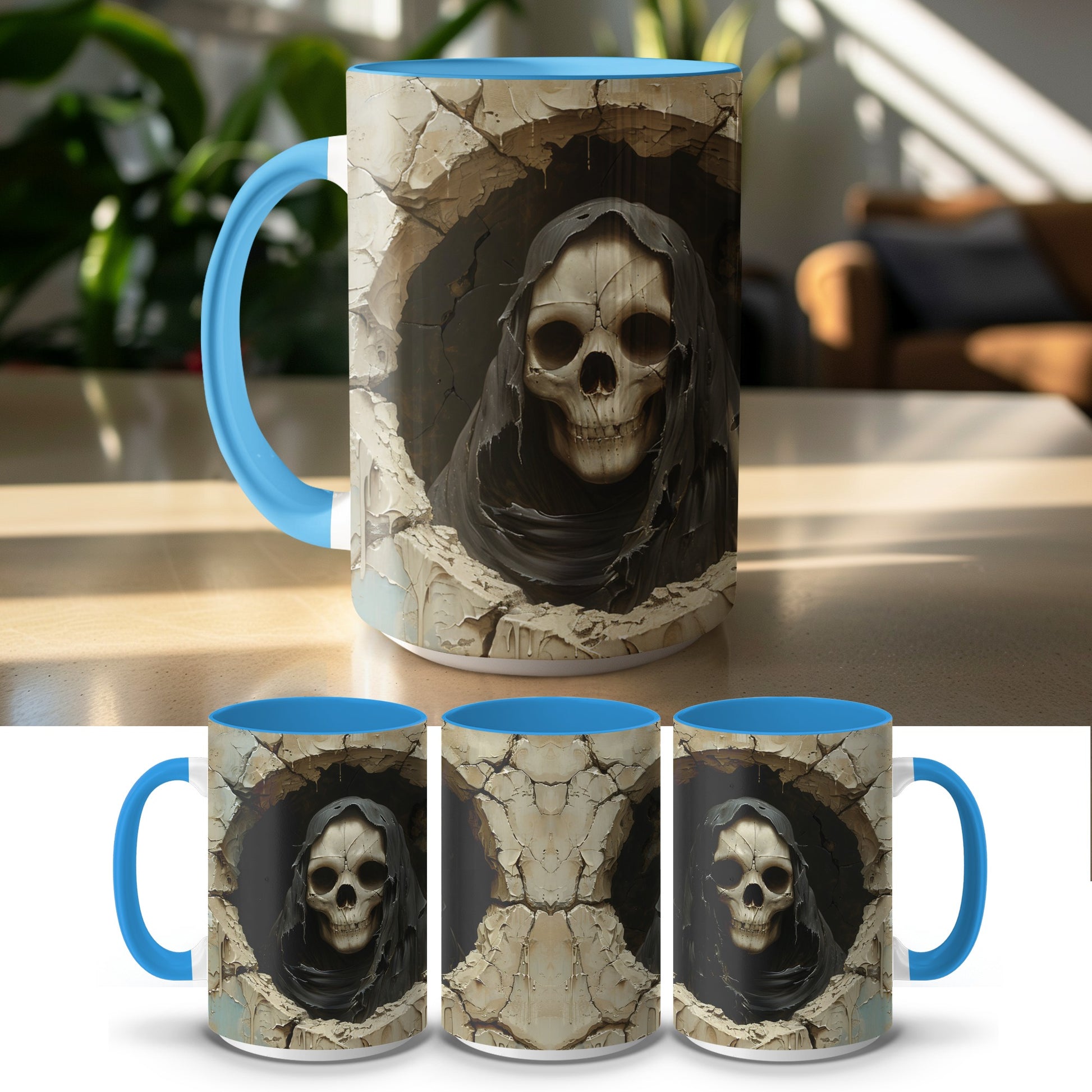 Skull in Tattered Cloak Ceramic Mug product type