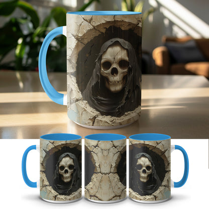 Skull in Tattered Cloak Ceramic Mug product type