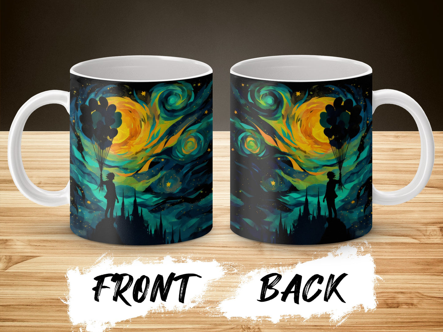 Van Gogh Inspired Starry Night Coffee Mug, Artistic Blue Sky Ceramic Cup, Unique Gift Idea