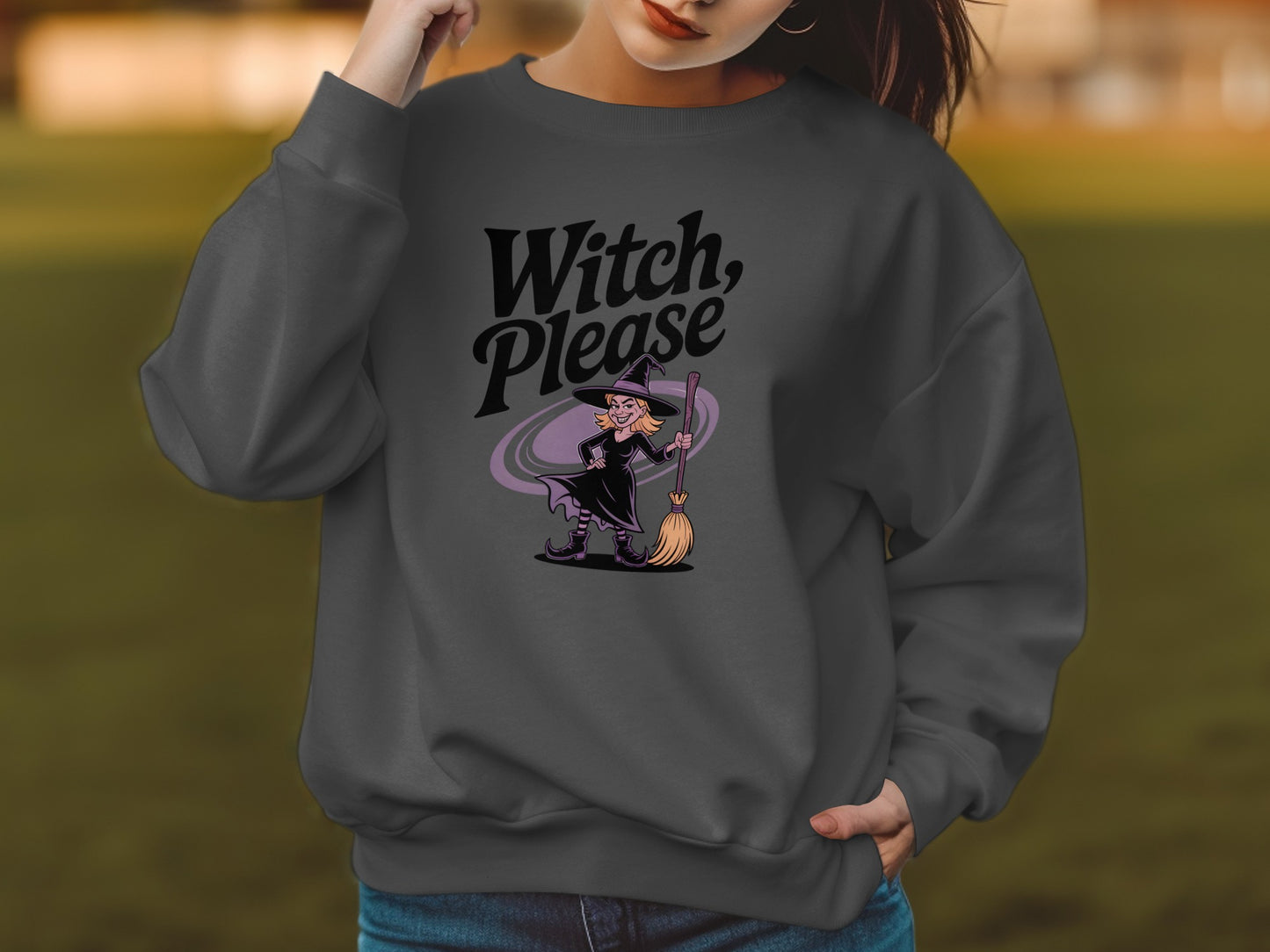 Witch Please Halloween Witch Graphic Sweatshirt product