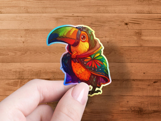 Colorful Toucan Holding A Rainbow Sticker product