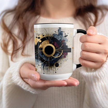 Abstract Artistic Galaxy Design Black Handle Mug product