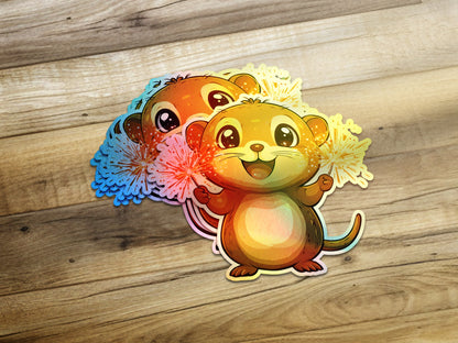 Adorable Mouse with Sparkler Stickers product type