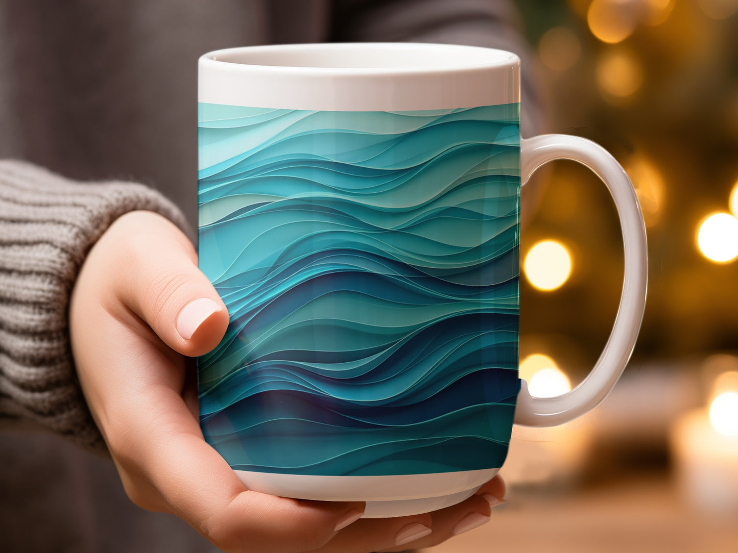 Ocean Waves Design Contemporary Mug product