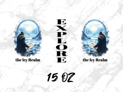 Fantasy Wall Art, Icy Realm Poster, Explore Viking Sea Adventure, Home Decor 15 Oz