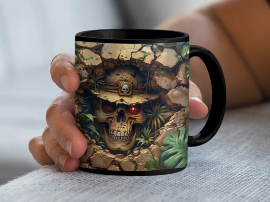 Intriguing Jungle Skull Design Printed Coffee Mug product