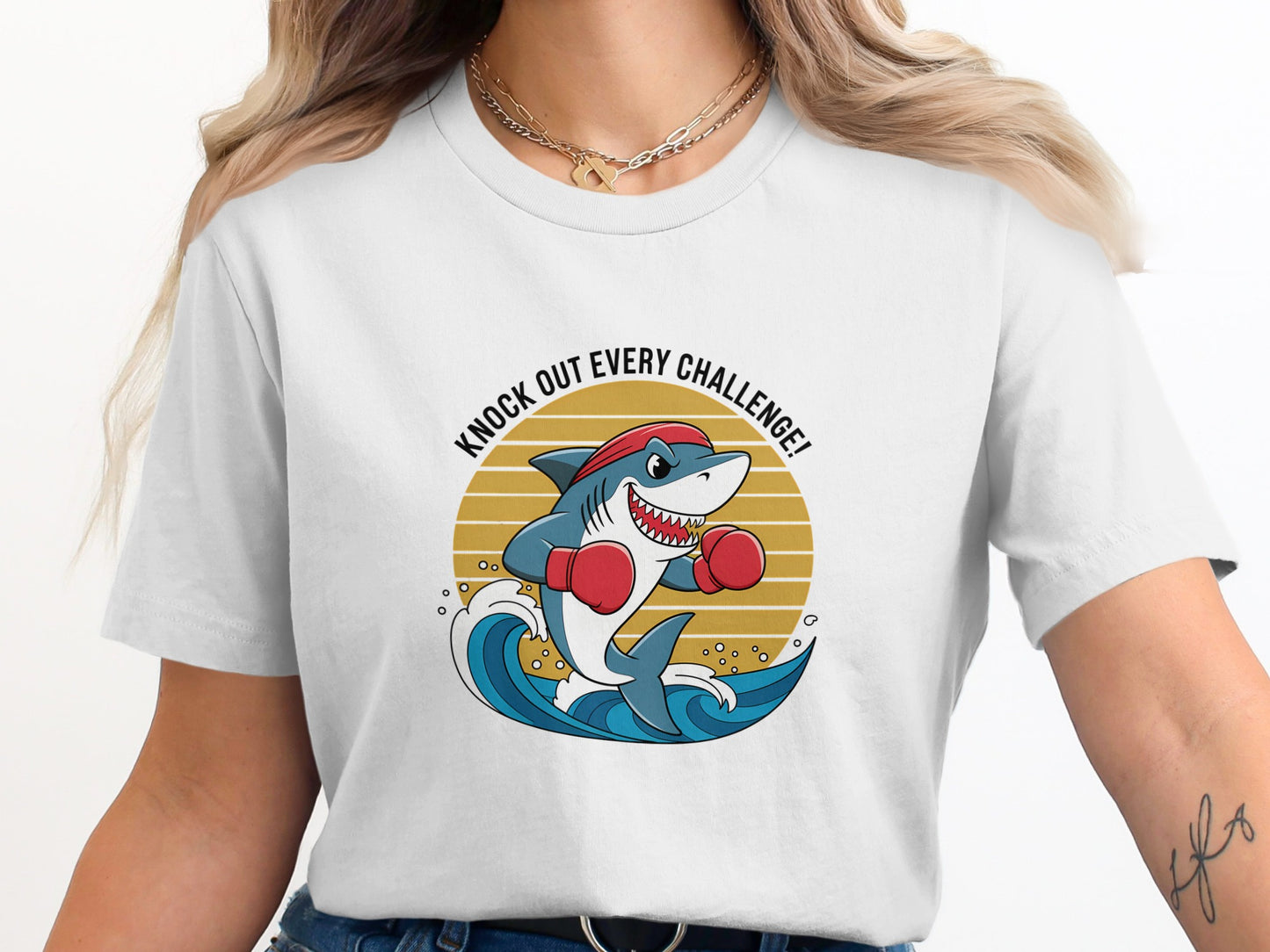 Knock Out Every Challenge Boxing Shark T-Shirt product