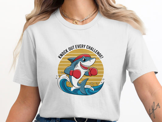 Knock Out Every Challenge Boxing Shark T-Shirt product