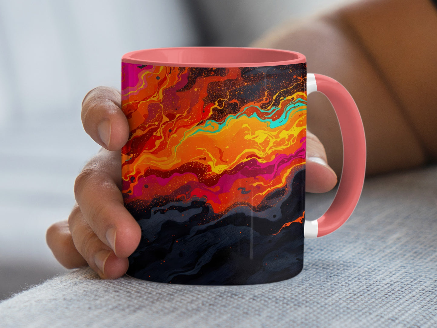 Vibrant Handholding Abstract Art Coffee Mug product