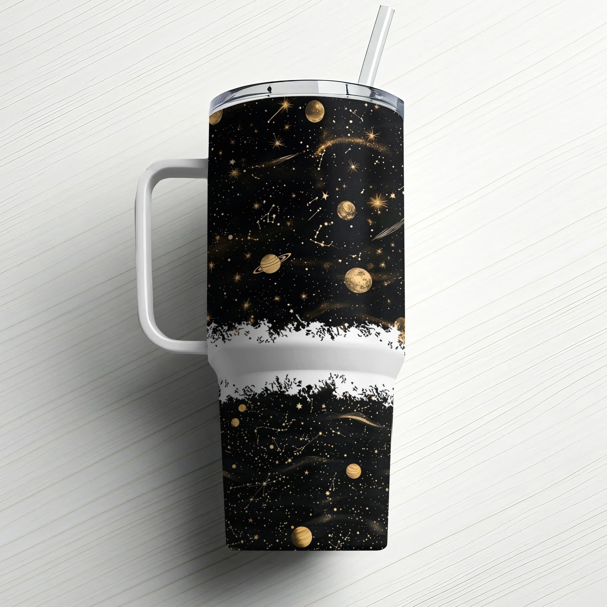 Galaxy Print Tumbler, Insulated Coffee Mug, Space Theme Travel Cup, Stellar Gift Idea, Astronomical Drinkware, Unique Cosmic Design