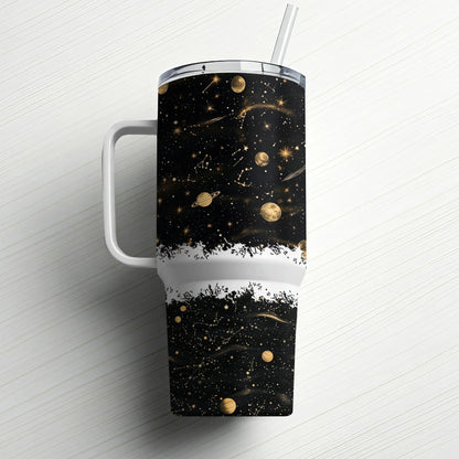 Galaxy Print Tumbler, Insulated Coffee Mug, Space Theme Travel Cup, Stellar Gift Idea, Astronomical Drinkware, Unique Cosmic Design