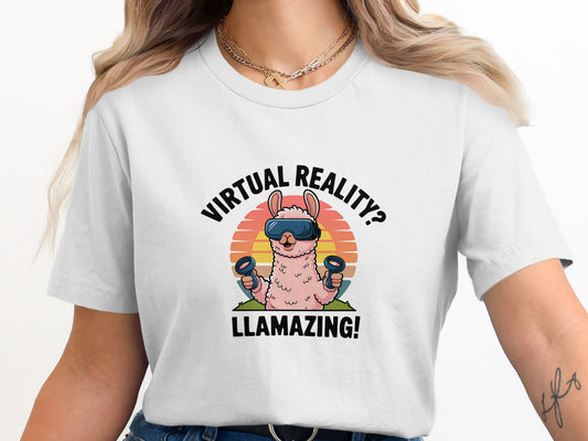 Virtual Reality Llamazing Graphic T Shirt product