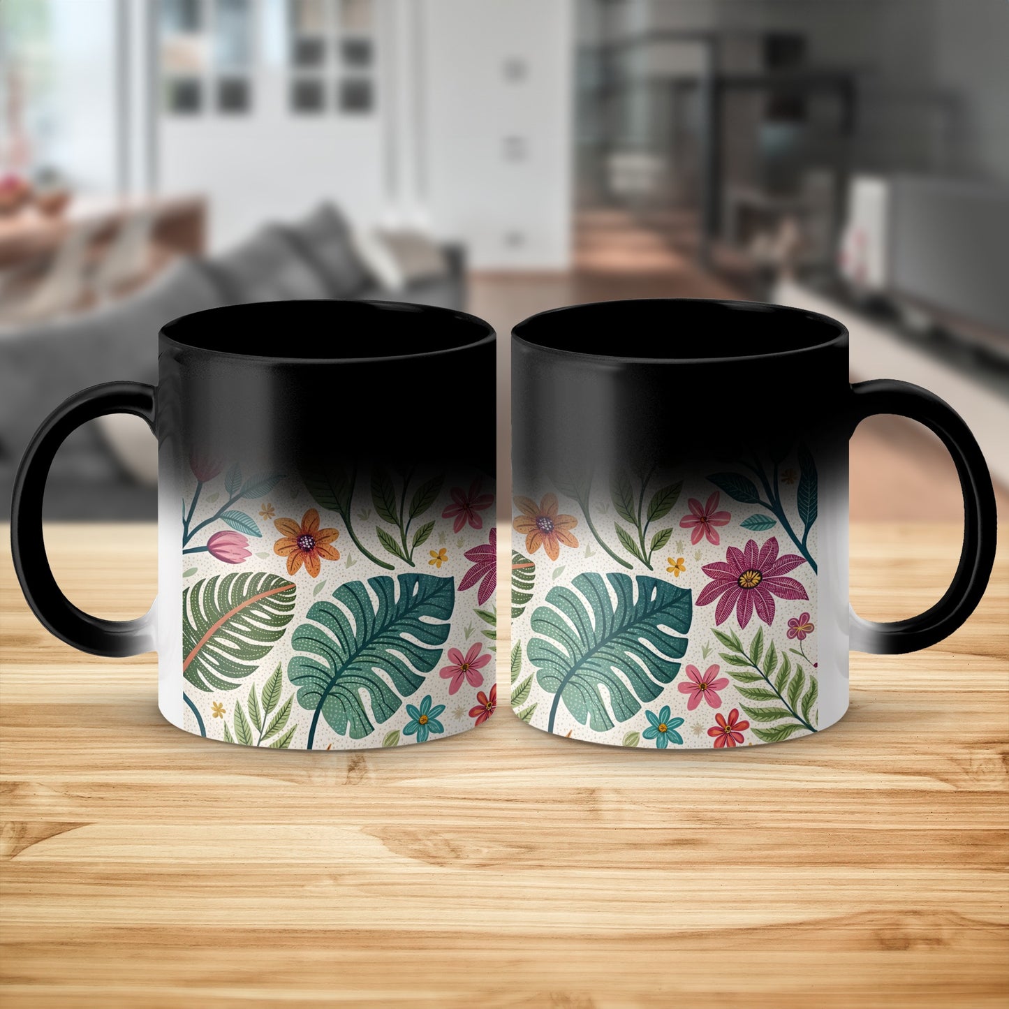 Tropical Floral Print Magic Heat Changing Mug product type