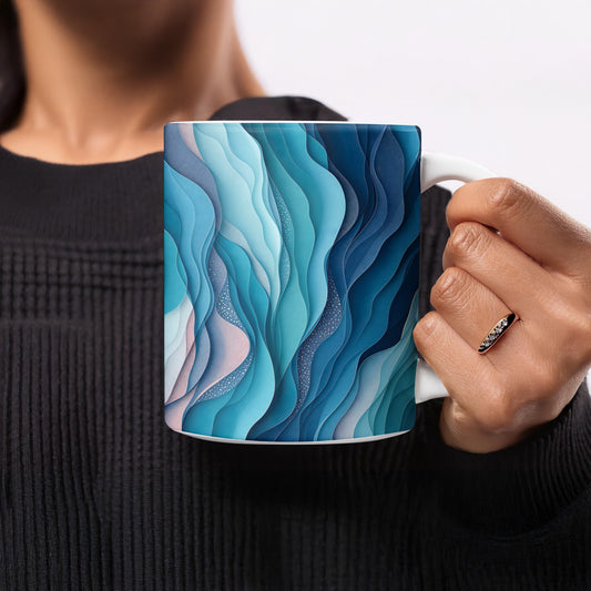 Abstract Blue Waves Coffee Mug product type
