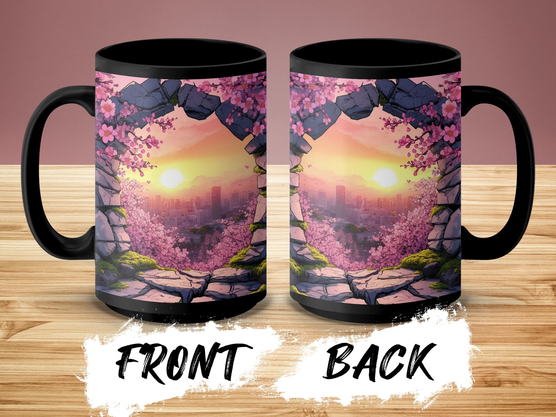 Sunrise Through Cherry Blossom Window Mug product