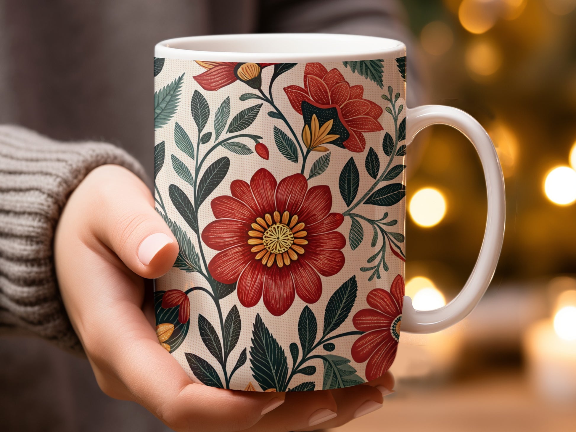 Vibrant Floral Patterned Coffee Mug Adds Charm Product