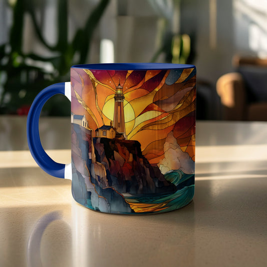 Vibrant Lighthouse Artwork Ceramic Coffee Mug product