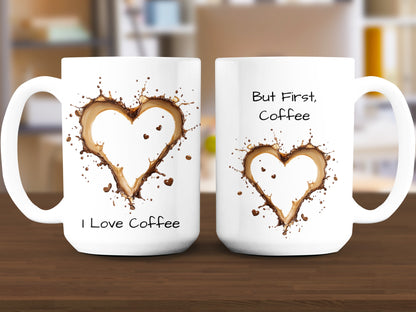 Heart Splash Design I Love Coffee Ceramic Mug product