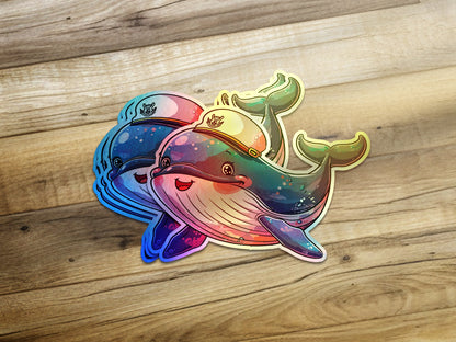 Playful Rainbow Ocean Whale Sticker product