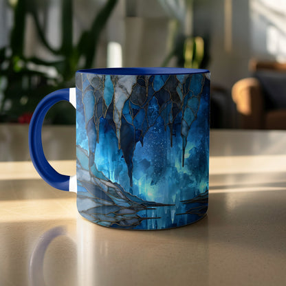 Beautiful abstract design on a blue mug product