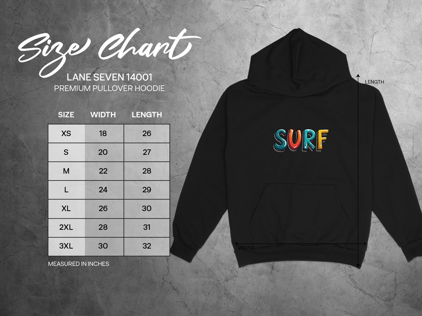 Colorful Surf Design Premium Pullover Hoodie product