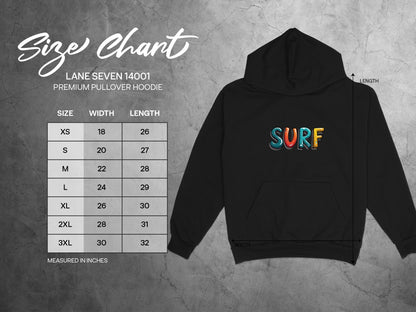 Colorful Surf Design Premium Pullover Hoodie product