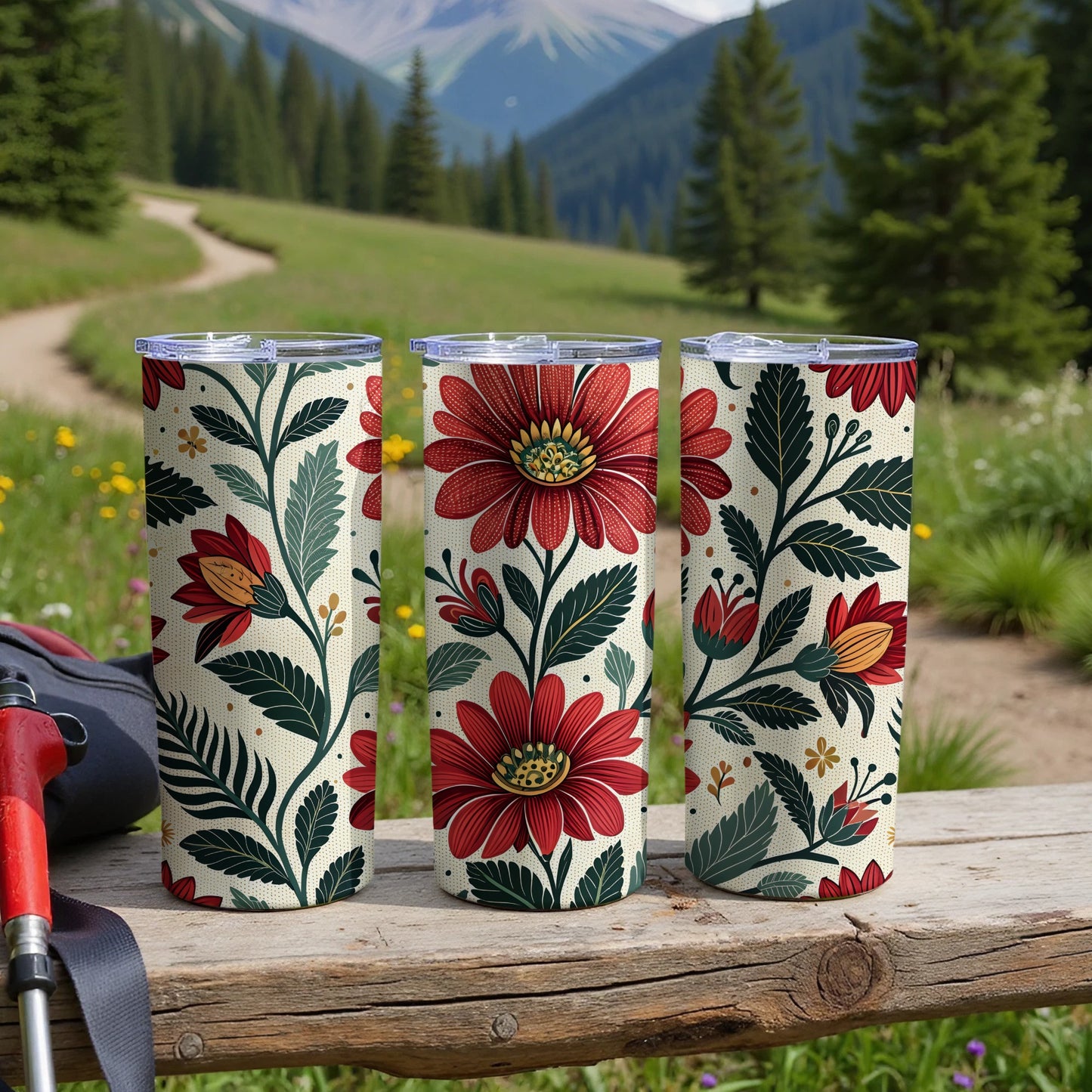 Floral Motif Tall Tumblers for Outdoor Enthusiasts product type