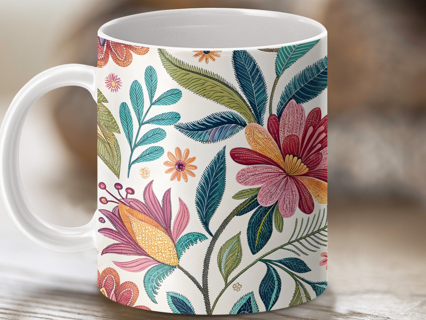 Colorful Floral Design Mug Perfect for Any Beverage product