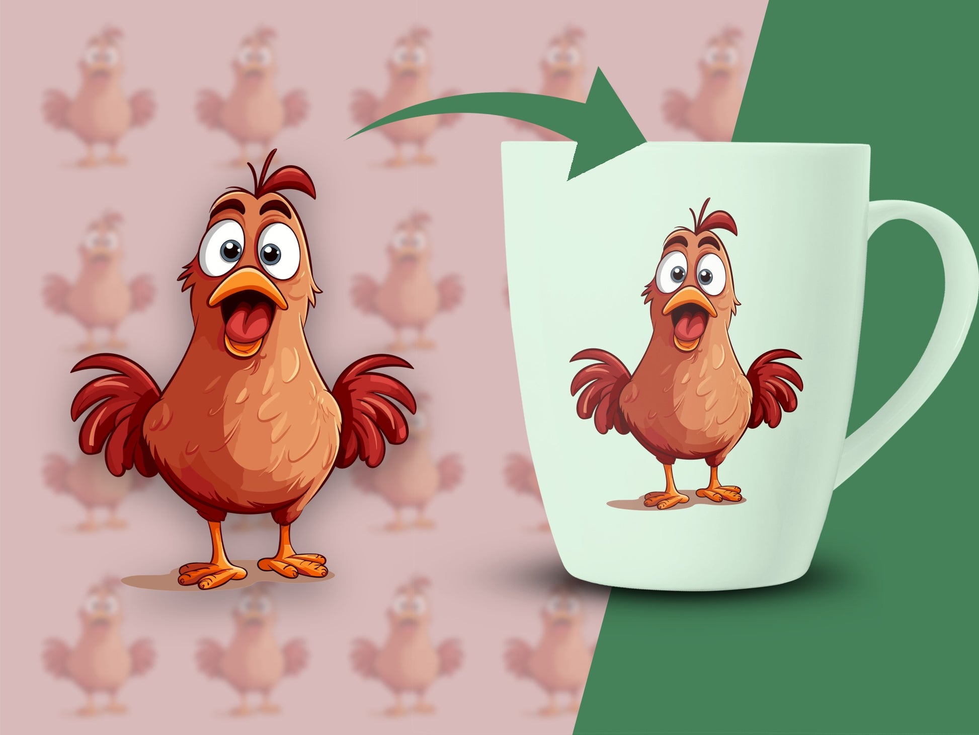 Cute Chicken Cartoon Coffee Mug, Funny Farm Animal Themed Drinkware, Perfect Gift for Chicken Lovers