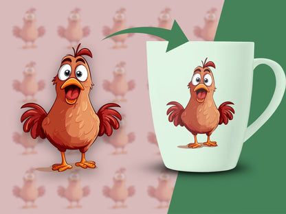 Cute Chicken Cartoon Coffee Mug, Funny Farm Animal Themed Drinkware, Perfect Gift for Chicken Lovers