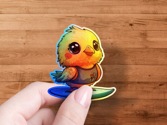 Cute Surfing Chick Sticker with Adorable Design product type