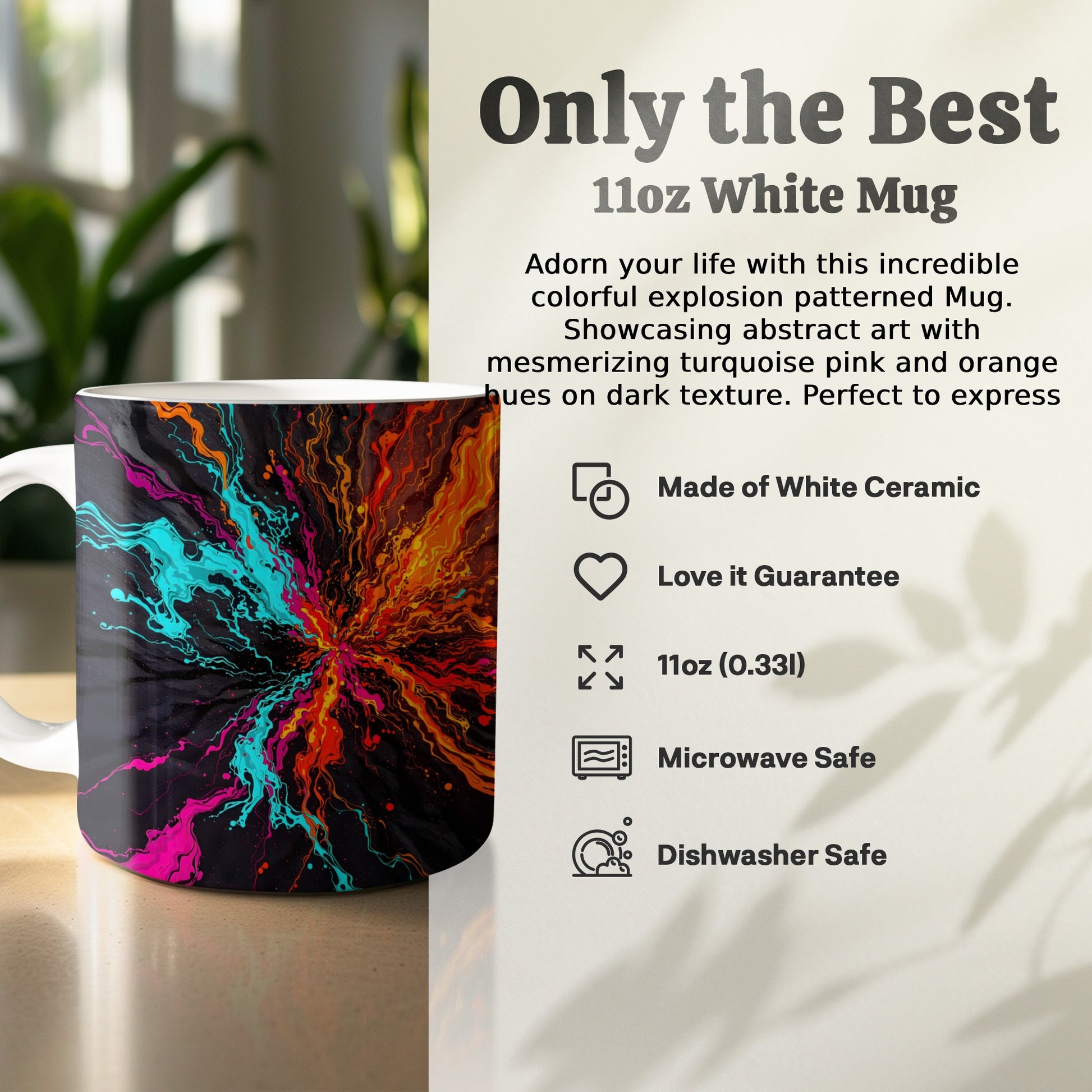 Colorful Explosion Turquoise Pink Orange Art Mug product