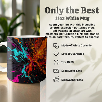 Colorful Explosion Turquoise Pink Orange Art Mug product