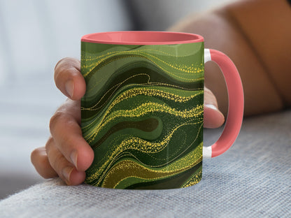 Colorful Swirled Design Green and Pink Mug product